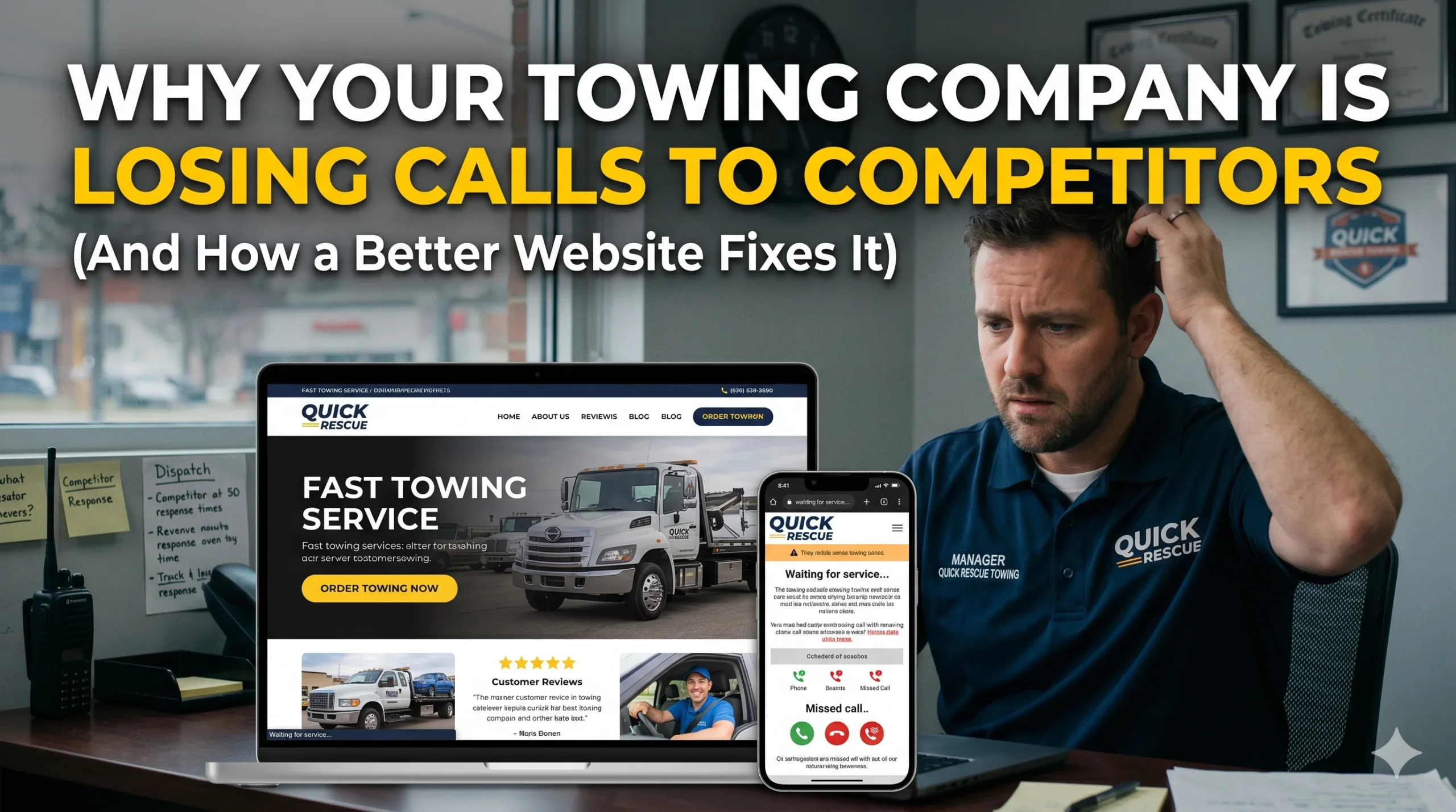 Why Your Towing Company Is Losing Calls to Competitors (And How a Better Website Fixes It)